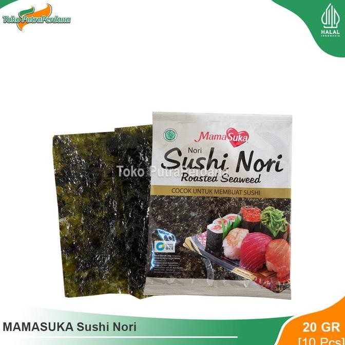 

Produk Baru!! Sushi Nori Mamasuka 10 Lembar Rumput Laut Kering Siap Pakai Halal MUI