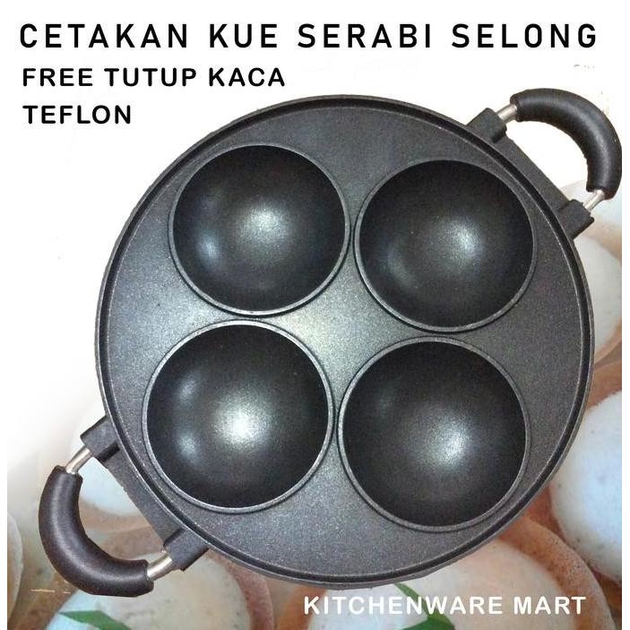 Cetakan Kue Serabi Apem Apem Selong Lubang 4 teflon- Serabi Solo