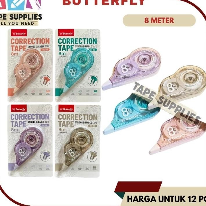 

Butterfly Correction Tape Tip Ex Kertas Bc80 8 Meter Pita Kosi