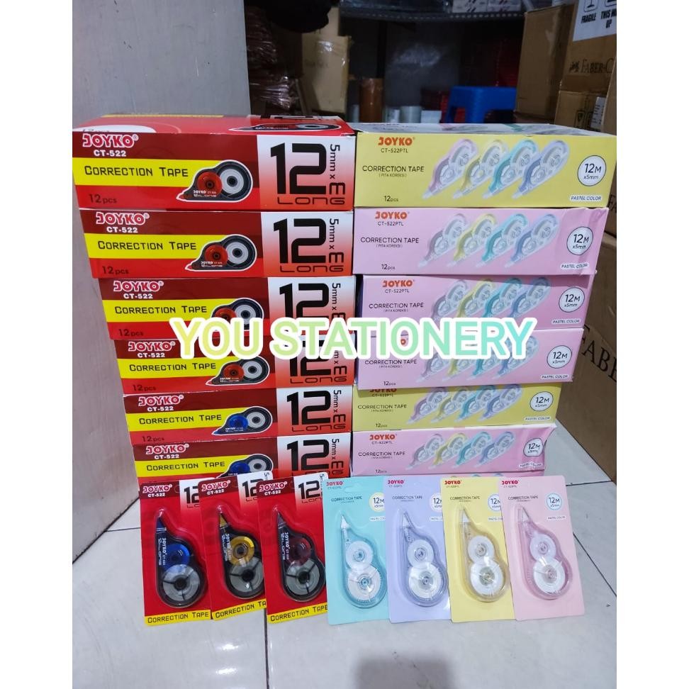 

Joyko Correction Tape 12M Tipex Kertas Joyko Ct 522 1 Box 12 Pcs
