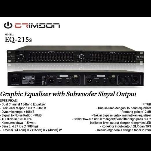 Equalizer Crimson EQ 215S / EQ 215 S / EQ-215S 2channel 15Band Graphic