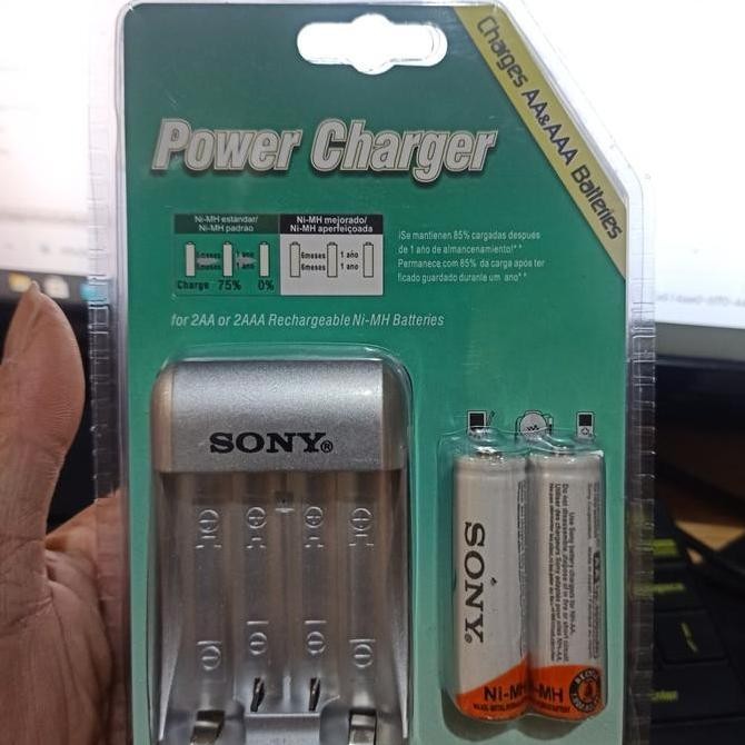 Charger Baterai Aa / Aaa Power Charger Sony + 2 Pcs Baterai Sony Aa