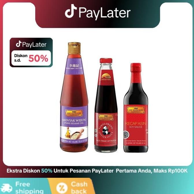

Promo LEE KUM KEE Paket 3in1: Minyak Wijen 750ml + Saus Tiram 510gr + Soy Sauce 500ml