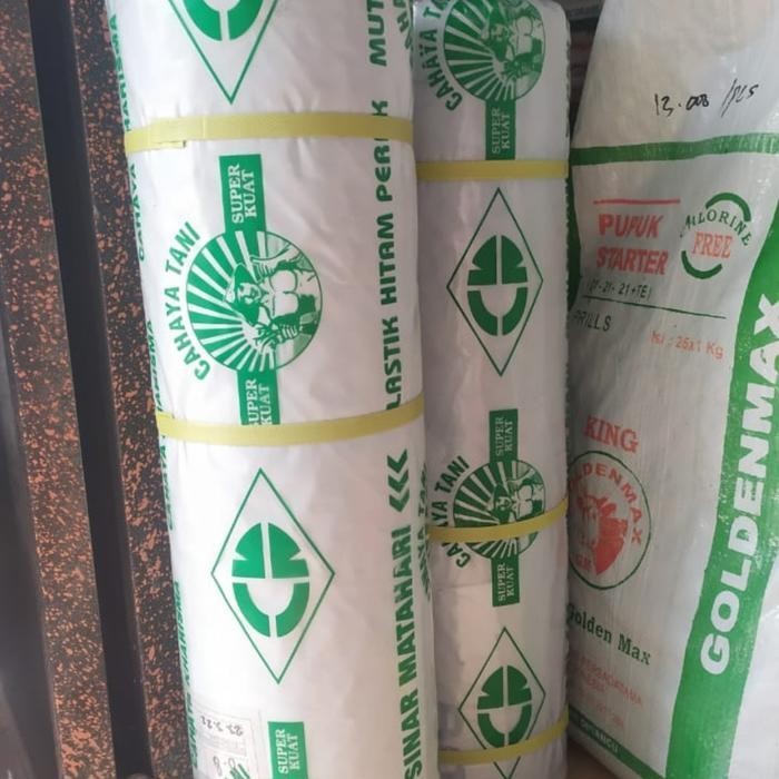 AS PLASTIK MULSA HITAM PERAK PENUTUP LAHAN LEBAR 120 CM 1 ROLL 9KG