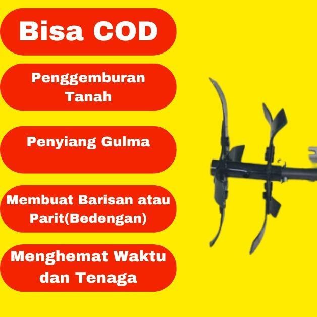 AS Cakar Baja Tiller Head Mini Rotary Penggembur Tanah Penyiang Gulma Power Weeder Cultivator Mesin 