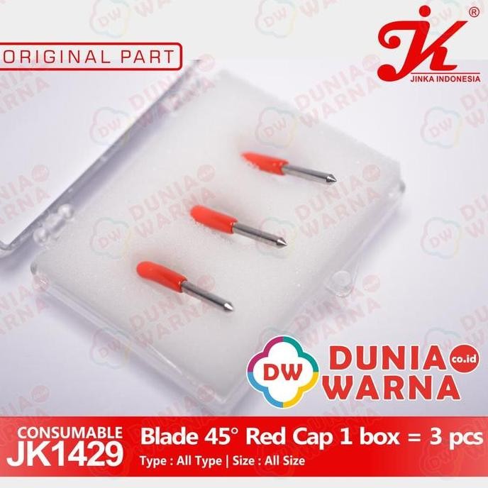 

Promo! Mata Pisau Jinka Roland Blade 45 Derajat Isi 3 Pcs/Box Tutup Merah