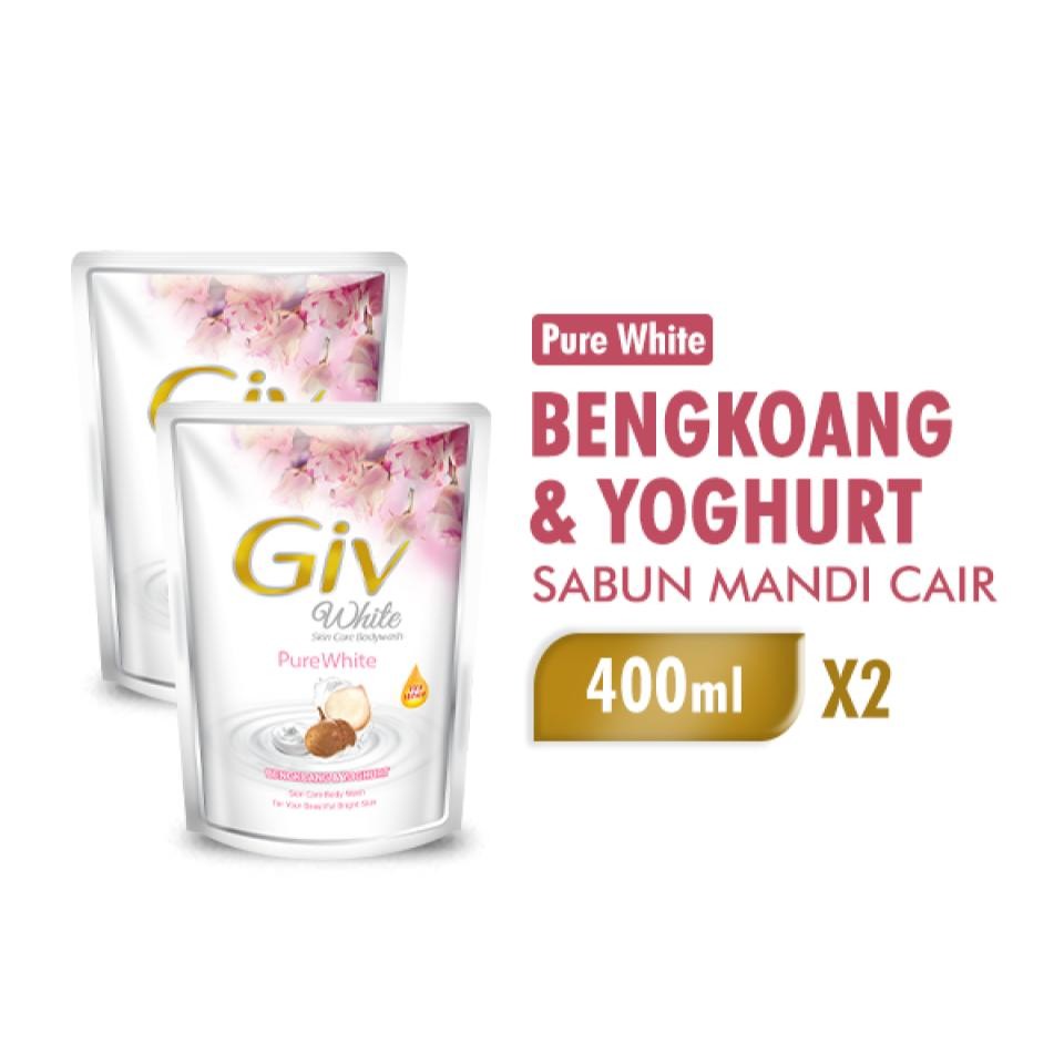 Giv White Sabun Mandi Cair Bengkoang Pouch 400 ml x2 - Gambar 2