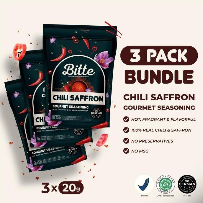 

Diskon! Bundle 3Pcs Chili Saffron Seasoning Sambal Tabur Cabai Saffron - Bitte