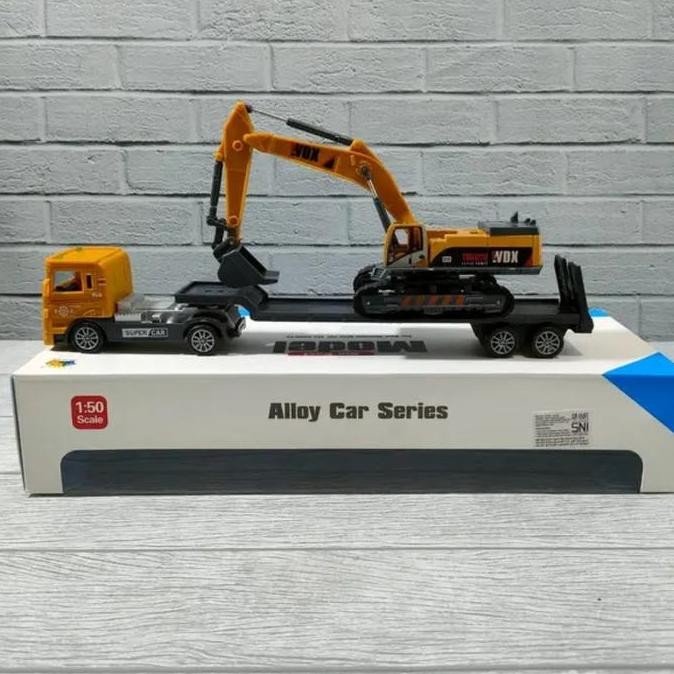Diecast Truk Hauler Alloy - Mainan Miniatur Mobil Besar Truck Trailer