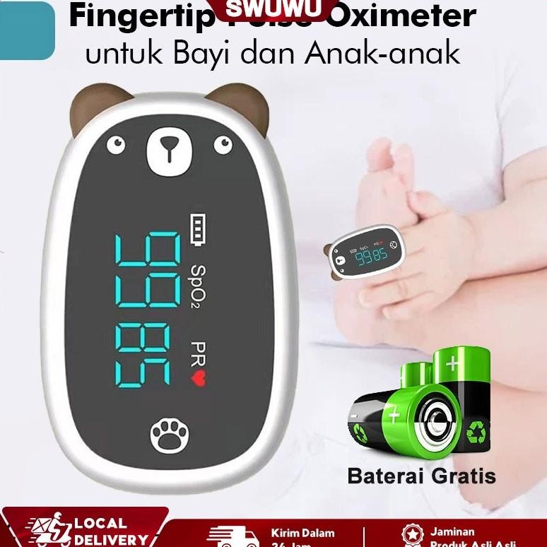Oximeter Bayi Kids/Balita & Anak-anak Fingertip Pulse Oximeter (With 2 Baterais) aSt