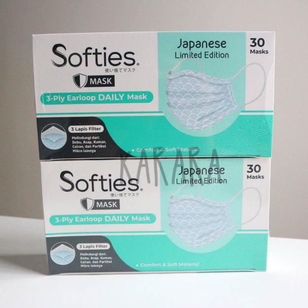 SOFTIES Daily Mask | Masker Daily 3ply Earloop [ Polos / Japanese / Batik ] aSt