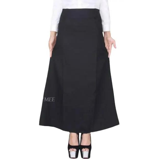 Rok kerja wanita Hitam model line A Pendek Scuba Maxi Tebal Dewasa Panjang LCM