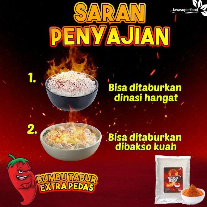 

Diskon! Cabe Bubuk Pedas 1Kg / Bubuk Cabe Halus Capsaicin Powder Ekstra Pedas
