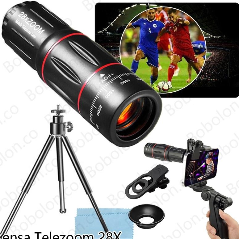28x Lensa TeleZoom Hp Apexel Zoom Lensa Zoom Hp TeleZoom Dengan Tripod Zoom Lensa Teleskop Seluler a