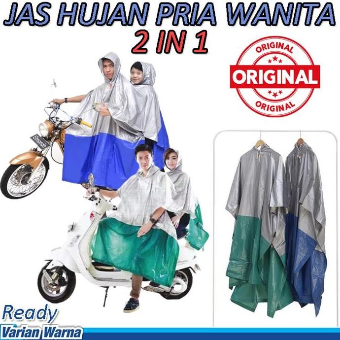 ORI - JAS HUJAN ELMONDO 2IN1 HELOIS PONCO DOUBLE KEPALA WATERPROOF