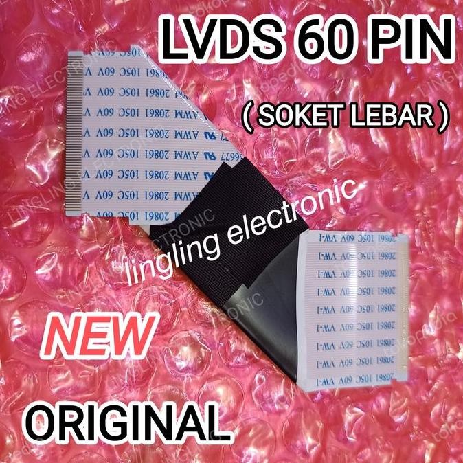 NEW KABEL LVDS 60 PIN SOKET LEBAR PANASONIC TCL MI NEW