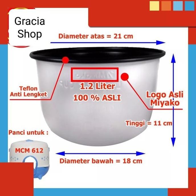 TERLARIS - Miyako Panci Tlon Rice Cooker Magic Com ,2 liter
