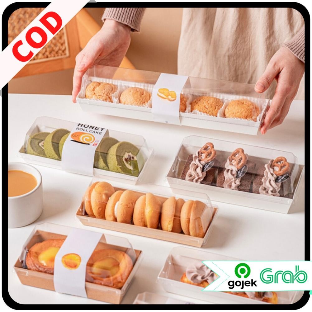 Bisa Cod Kaisso - Mini Cake Box Dessert Box Kotak Persegi Panjang Putih Coklat Box Packaging Milk Bu