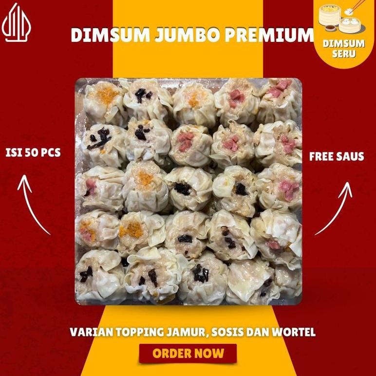 

Dimsum Jumbo - Dimsum Premium isi 50 pcs (34-36 gr/pcs) - Halal aSt