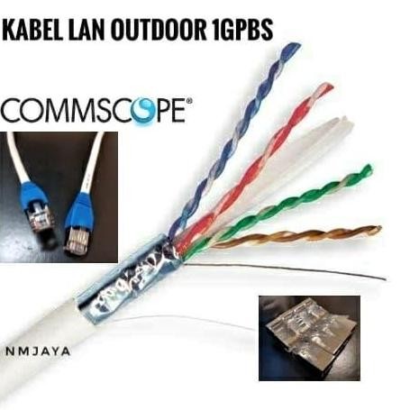 Kabel LAN Outdoor FTP CAT5E F/UTP AMP COMMSCOPE 20Meter Siap Pakai