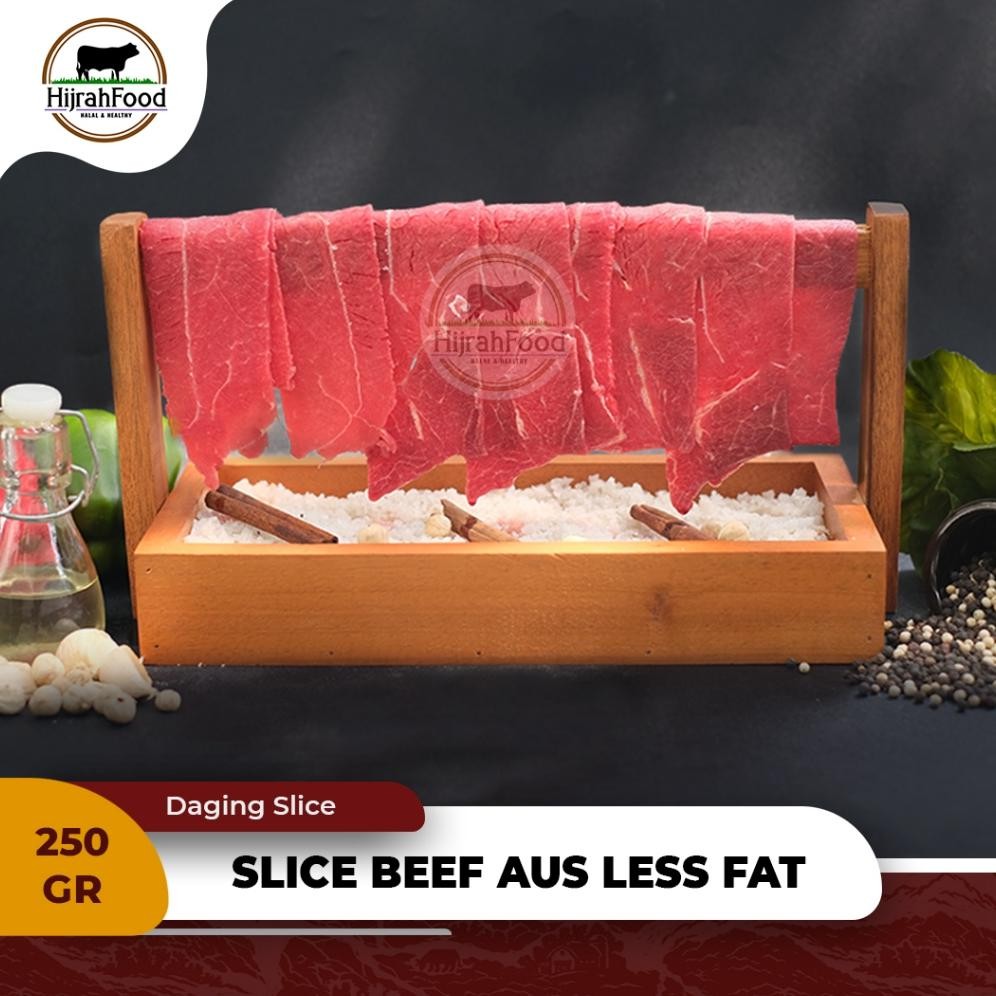 

Hijrahfood Daging Slice Less Fat Beef AUS Lean Sukiyaki Shabu Rendah Lemak 250gr aSt