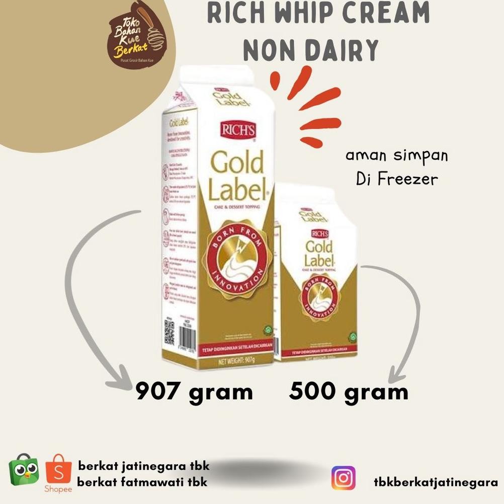 

Rich Gold Label Whipping Cream Non-Dairy 907g/500g aSt