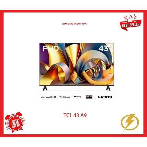 TERMURAH - DIGITAL LED TV SMART ANDROID 43 INCH TCL 43 A9