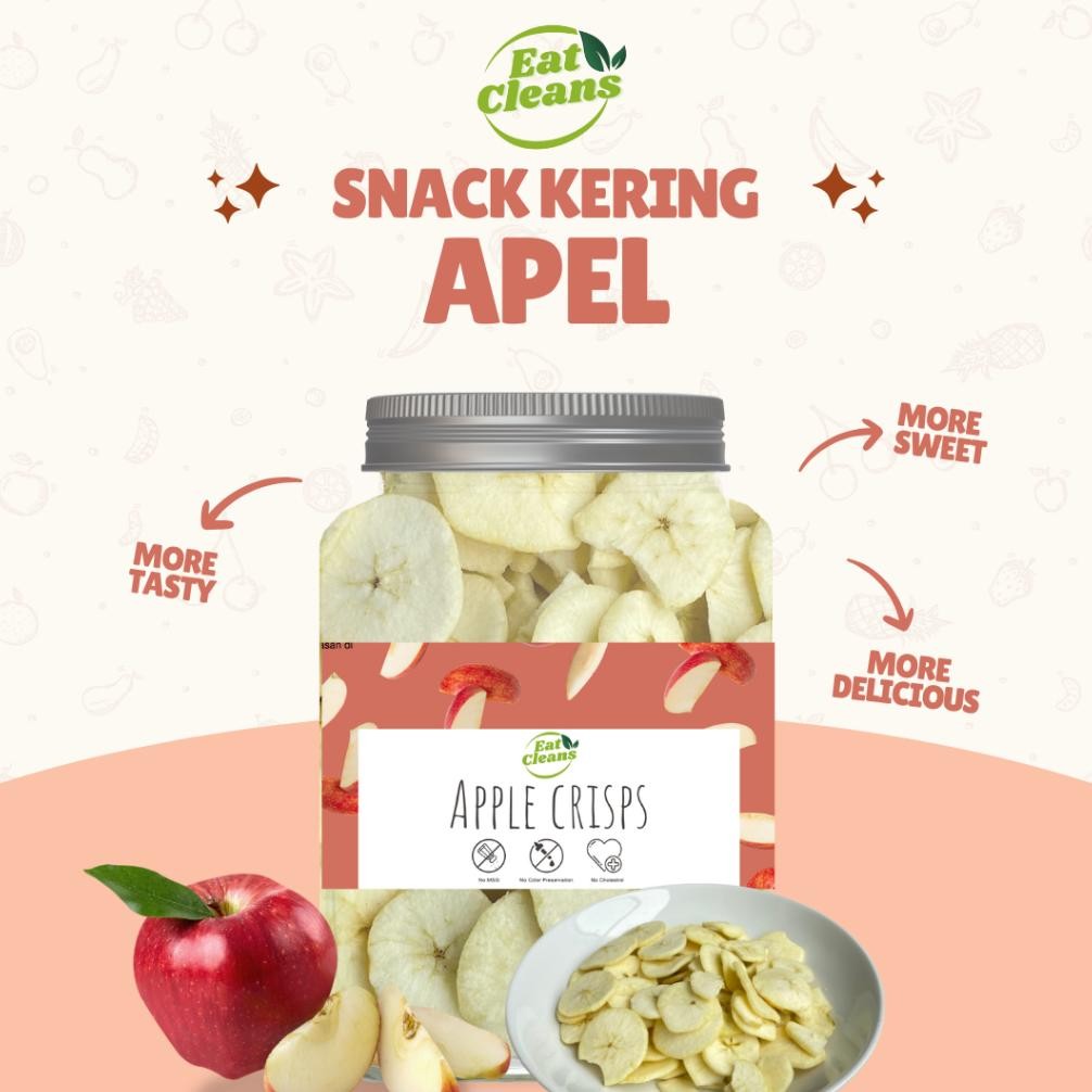 

Dried Apple - Keripik Buah Apel Renyah - Camilan Diet Sehat Vegetarian - Kripik Apel Kering Vacuum Frying - Snack Sehat Apel Kering - Cemilan Vegan Halal - Snack Camilan Buah Apel aSt
