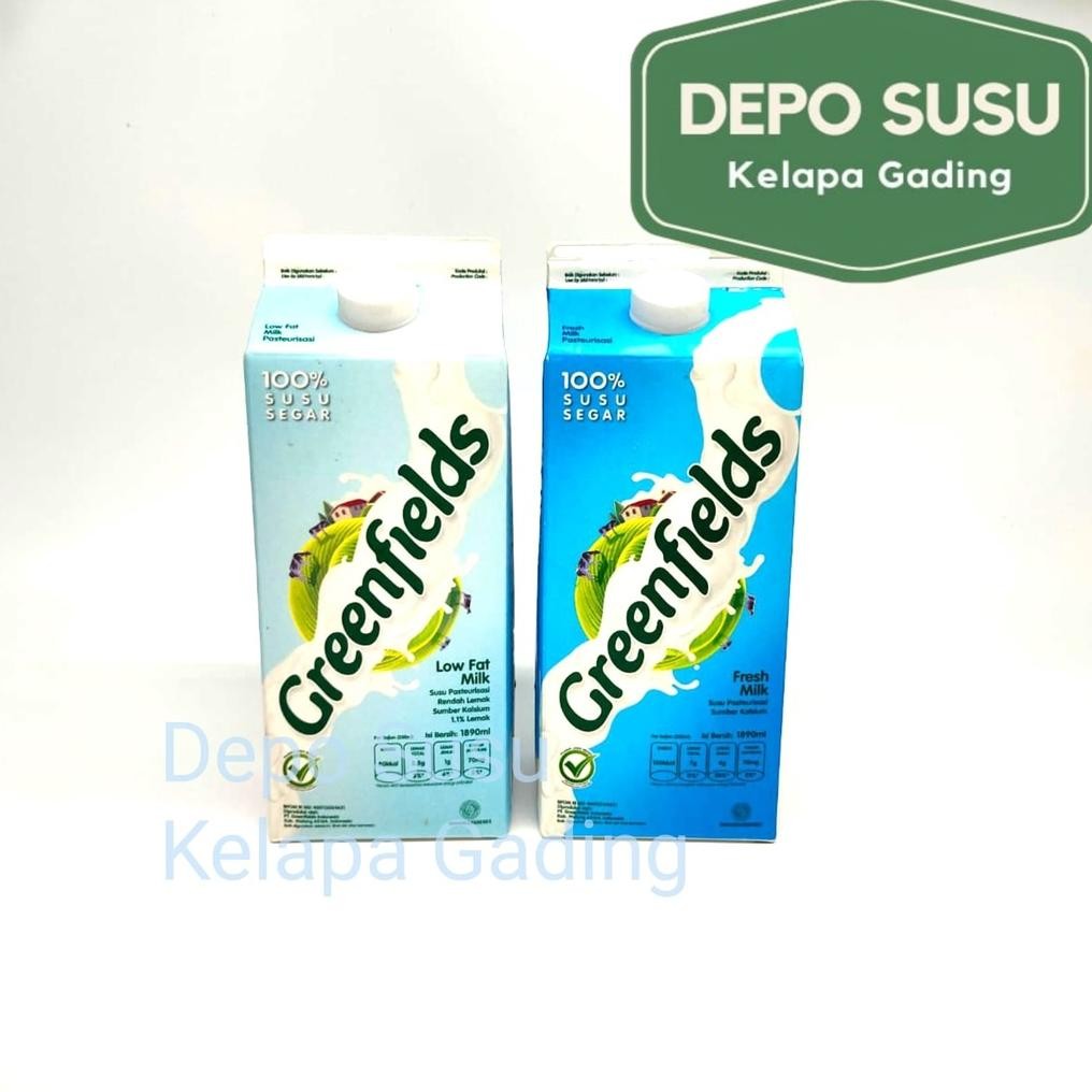 

Susu Greenfields Fresh Milk / Low Fat 1.89L | Greenfield 1,89L 1890 1.89 1,89 L Full Cream Segar 2L aSt