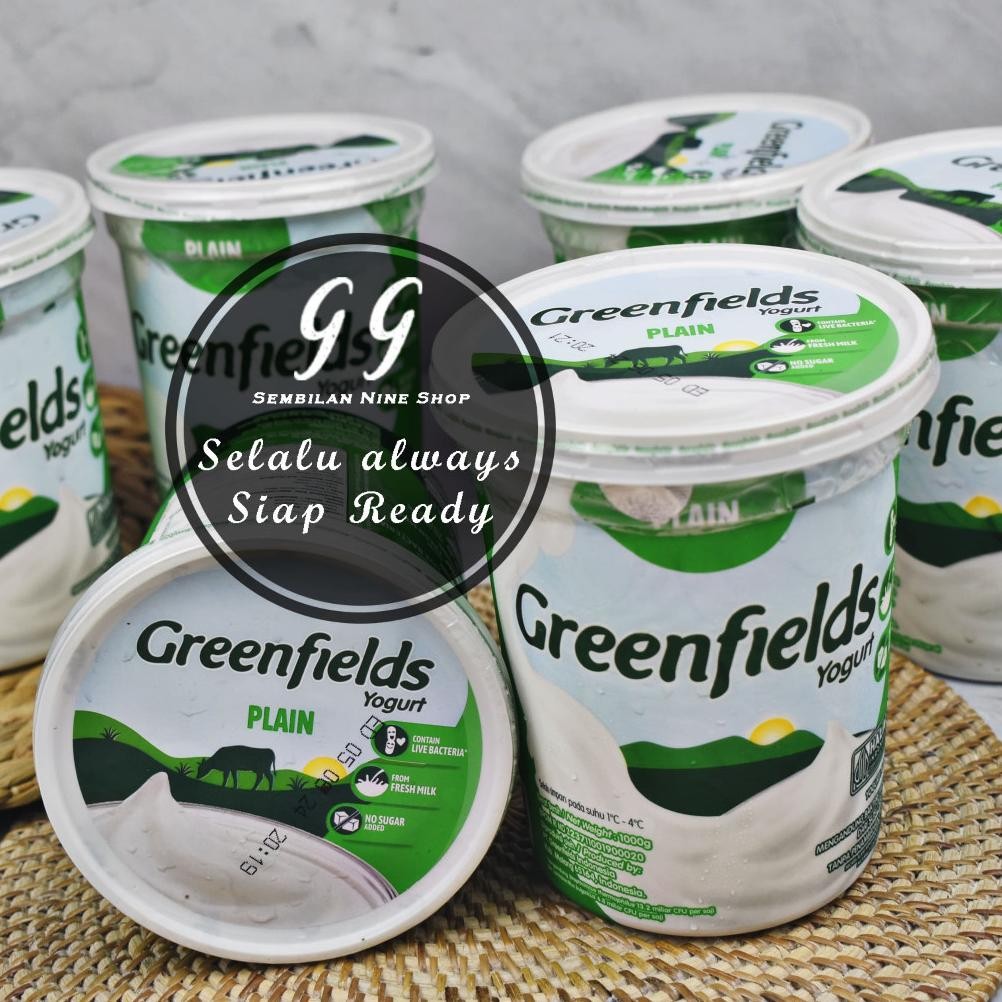 

Greenfields YOGURT PLAIN No Sugar Added 1 KG Tanpa Gula Green Fields Greenfield Yoghurt Yougurt aSt