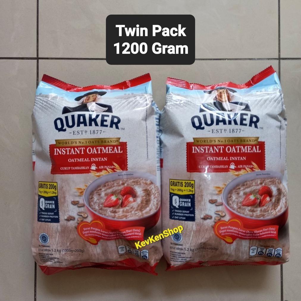 

Quaker Oat Instant Oatmeal Sereal 1200 gram Merah 1.2 Kg Exp NOVEMBER 2026 TWIN PACK ( 2 BUNGKUS ) aSt