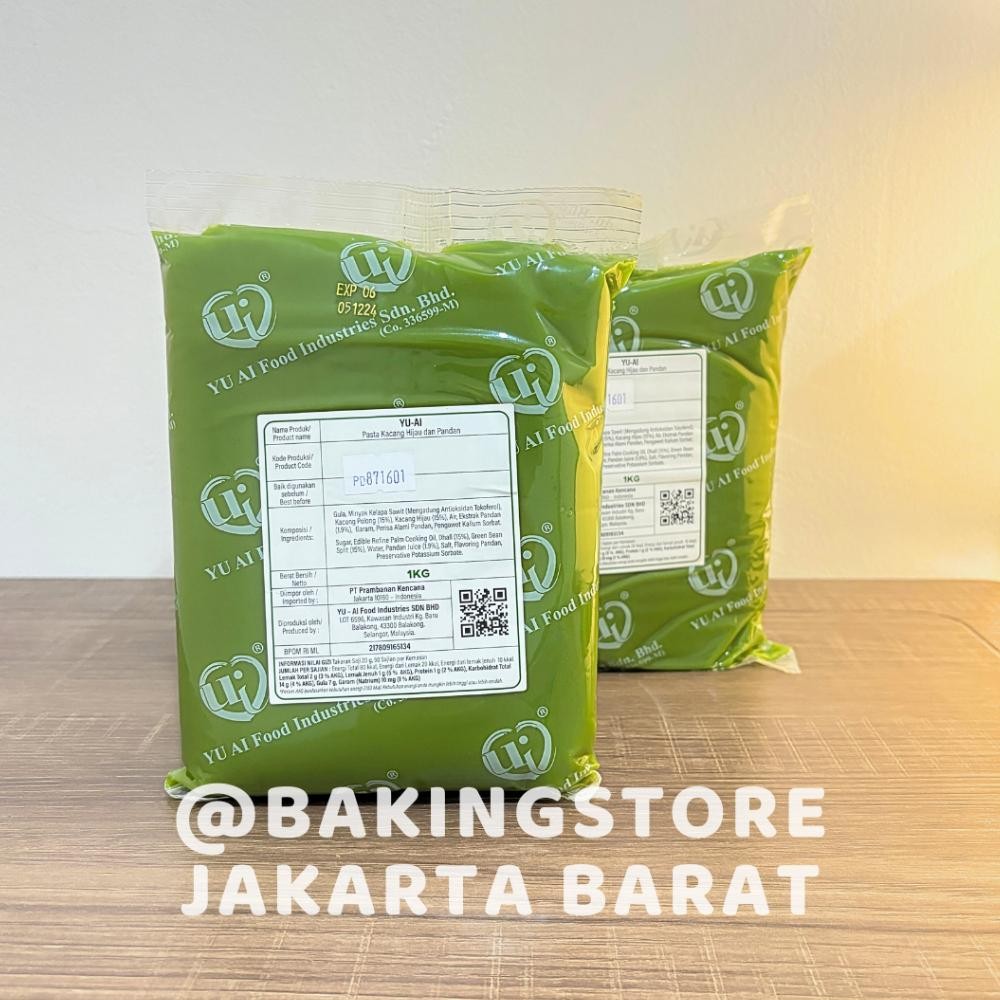 

Yu Ai Pandan Mung Bean Paste | Pasta Pandan Kacang Hijau 1 Kg aSt
