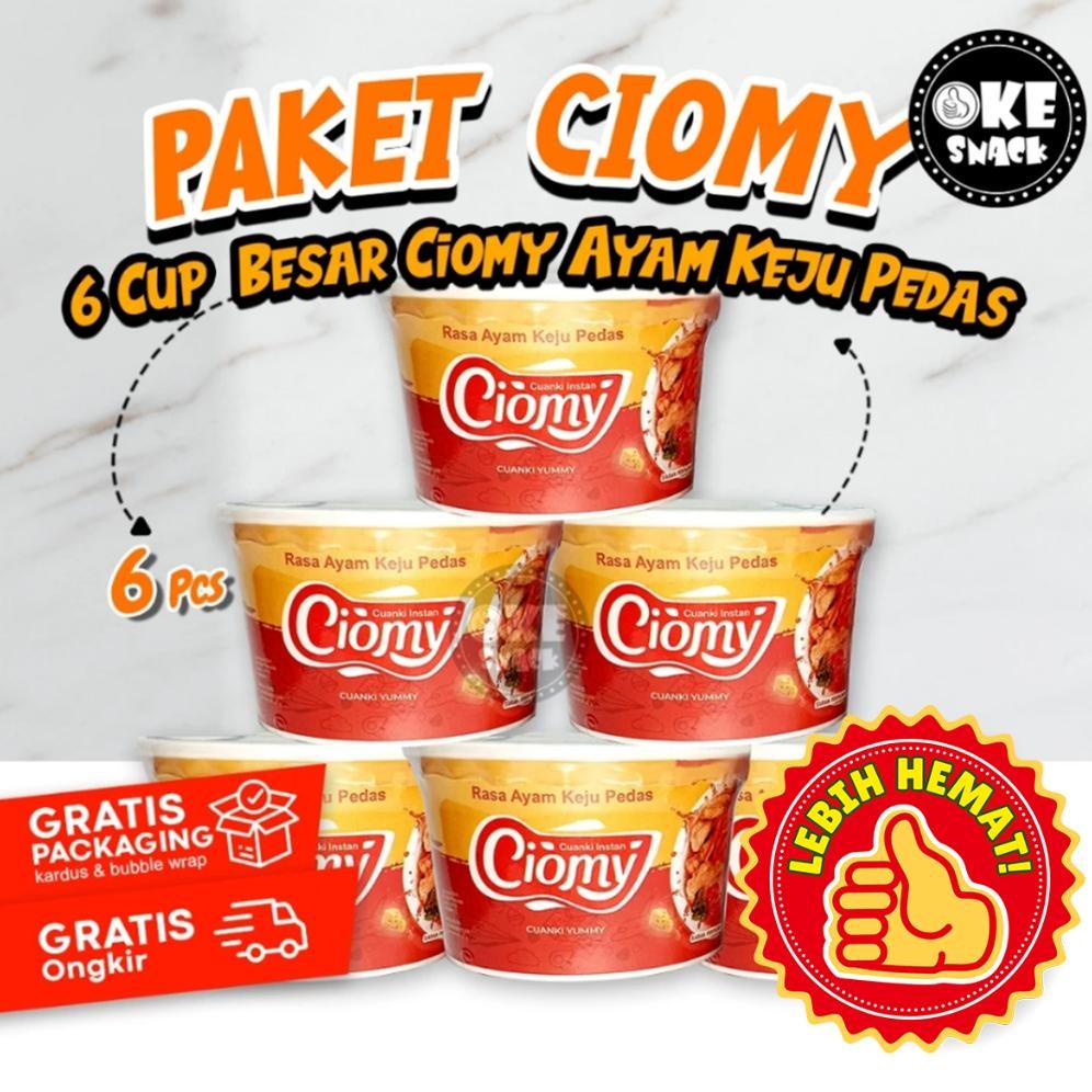 

Paket Hemat Ciomy Cuanki Cup Besar Ayam Keju Pedas Set isi 6 pcs aSt