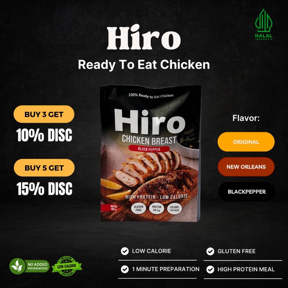 

Hiro Dada Ayam Instan Protein Daging Ayam diet tahan lama Makanan siap saji Lauk sehat rendahkalori aSt