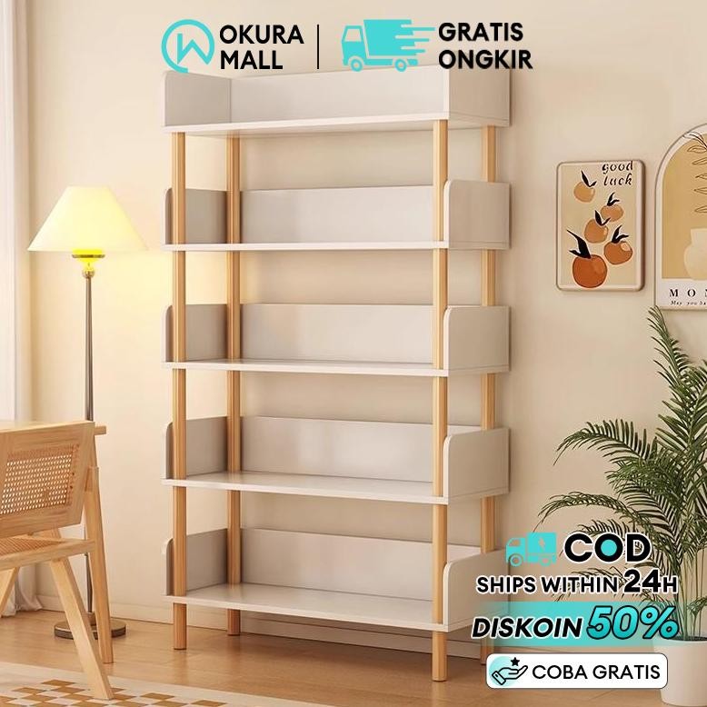 Rak Buku Kayu 6 SUSUN Rak Susun Kayu Rak Buku Penyimpanan Rak Susun Penyimpanan Praktis