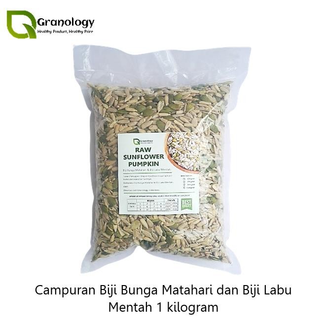 

(RAW) Mix Sunflower Seed dan Pumpkin Seed Mentah (1 kilogram) by Granology aSt