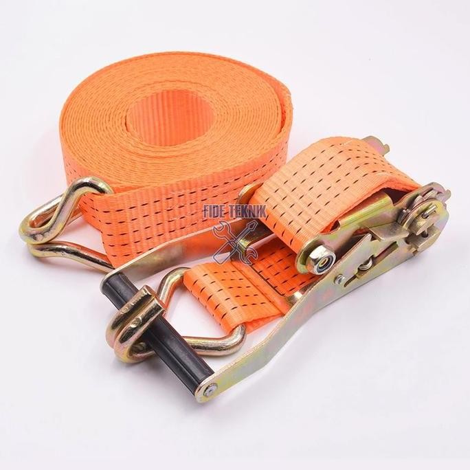 Siap Kirim Ratchet Tie Down Lashing Tali Ikat Truk Cargo Hold Tali Sound System 2 Inch