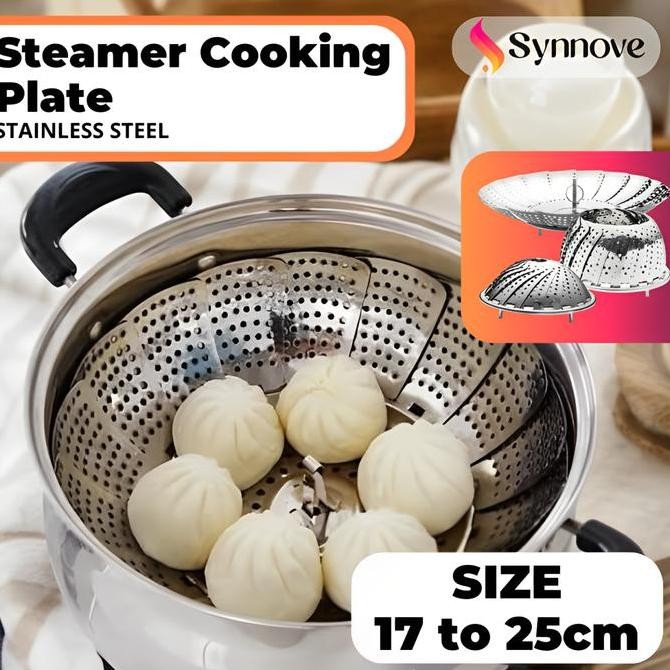 Kukusan Stainless Steel Lipat Flexible Tatakan Kukusan Steamer Cooking Plate Alat Kukus Lipat Bunga