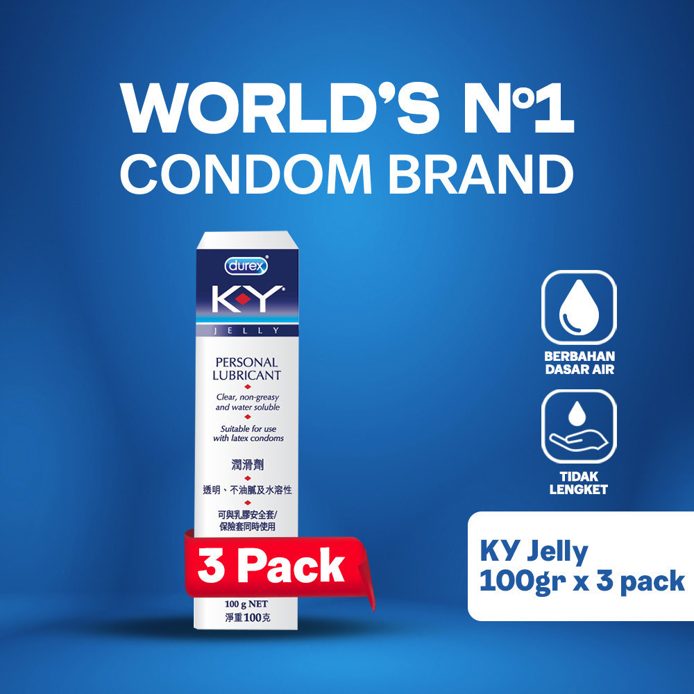 Durex KY Jelly Personal Lubricant 100g x 3pcs - Pelumas Pria dan Wanita