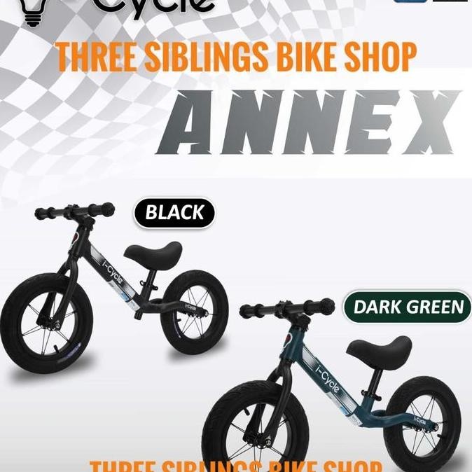 TERBARU - I-Cycle Balance Bike ANNEX (Black & Dark Green)