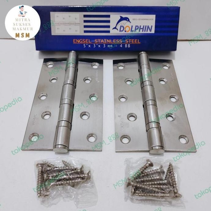 ENGSEL TEBAL STAINLESS 5 INCH / ENGSEL PINTU DISKON