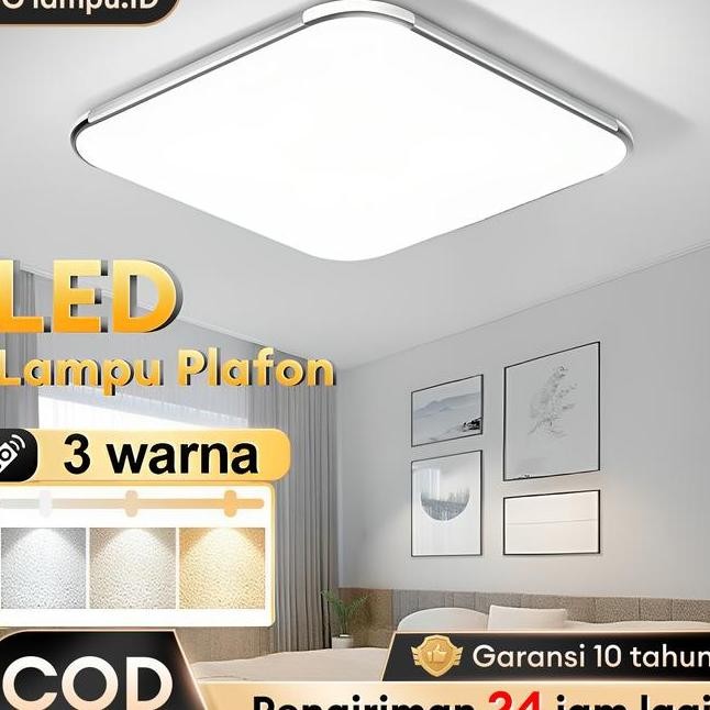 Garansi 10 Tahunlampu Plafon Minimalis 72W 48W 28W Lampu Plafon 3 Warna Led Lampu Hias Plafon Ruang 
