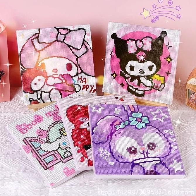 

Tersedia Sticker Diamond Painting 5D Karakter Disney Sanrio Momo Cute Ukuran 20Cm