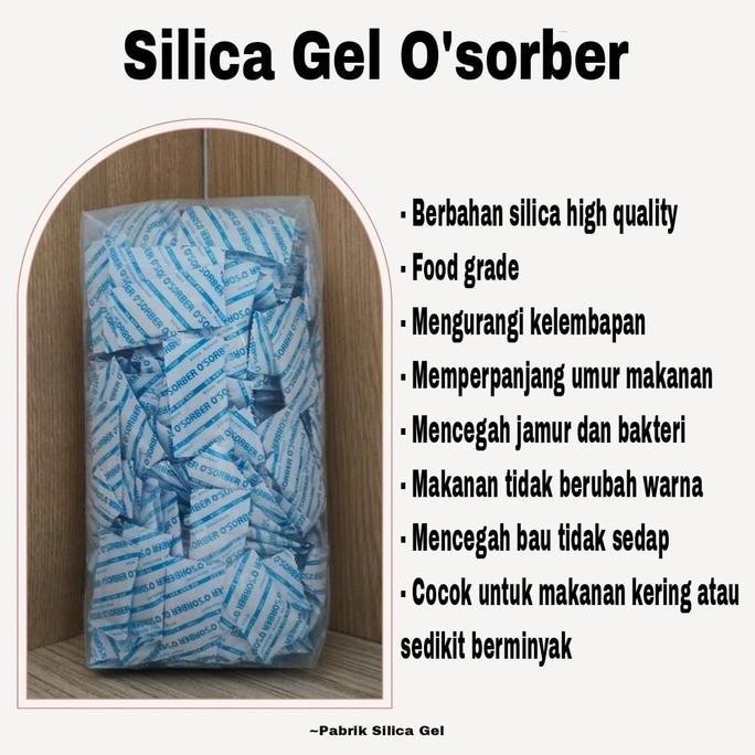 

New Silica Gel Osorber 1Kg Food Grade Kemasan Plastik Sachet Anti Lembab