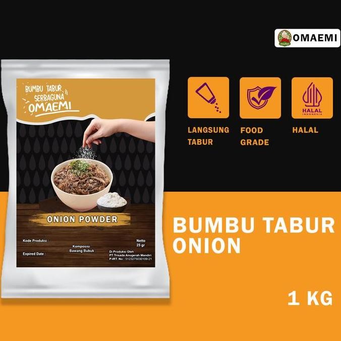

DISKON! BUMBU TABUR ONION POWDER 1KG FOOD GRADE - SEASONING SNACK & MASAKAN