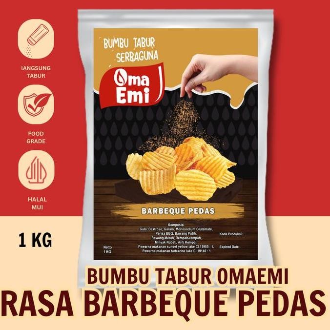 

DISKON! BUMBU TABUR BARBEQUE PEDAS 1KG HALAL UNTUK SNACK & KENTANG GORENG