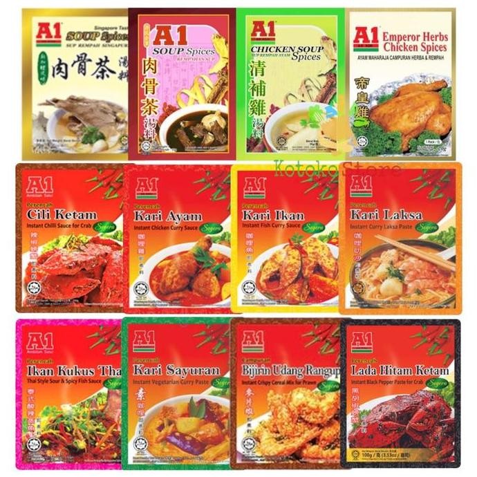

DISKON! A1 SOUP SPICES BUMBU BAK KUT TEH & KARI AYAM IKAN SERBAGUNA