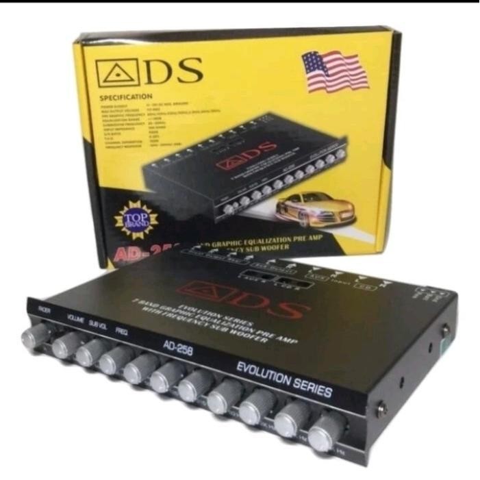 Parametrik ADS AD-258 Pre Amp Equalizer ADS 258 Frequency subwoofer