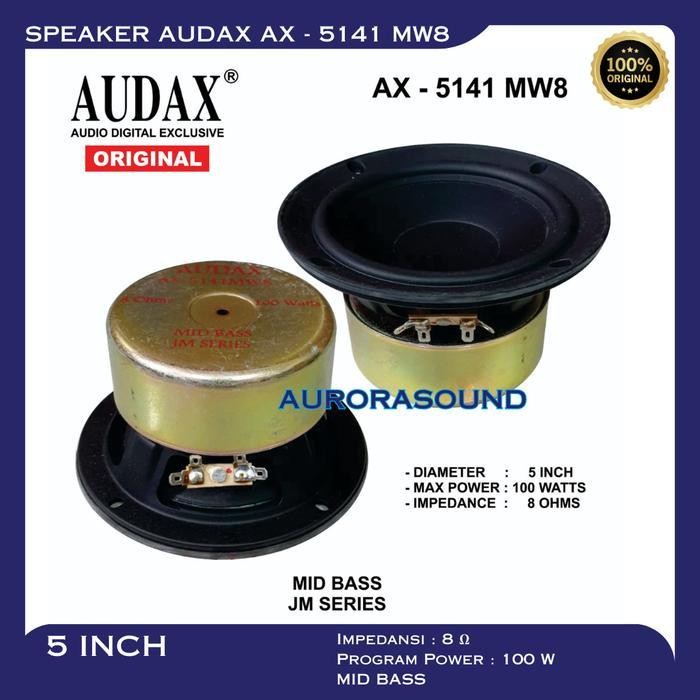 SPEAKER AUDAX AX 5141 MW8 MID BASS 5 INCH SPEAKER  AUDAX AX 5141 100W ORIGINAL