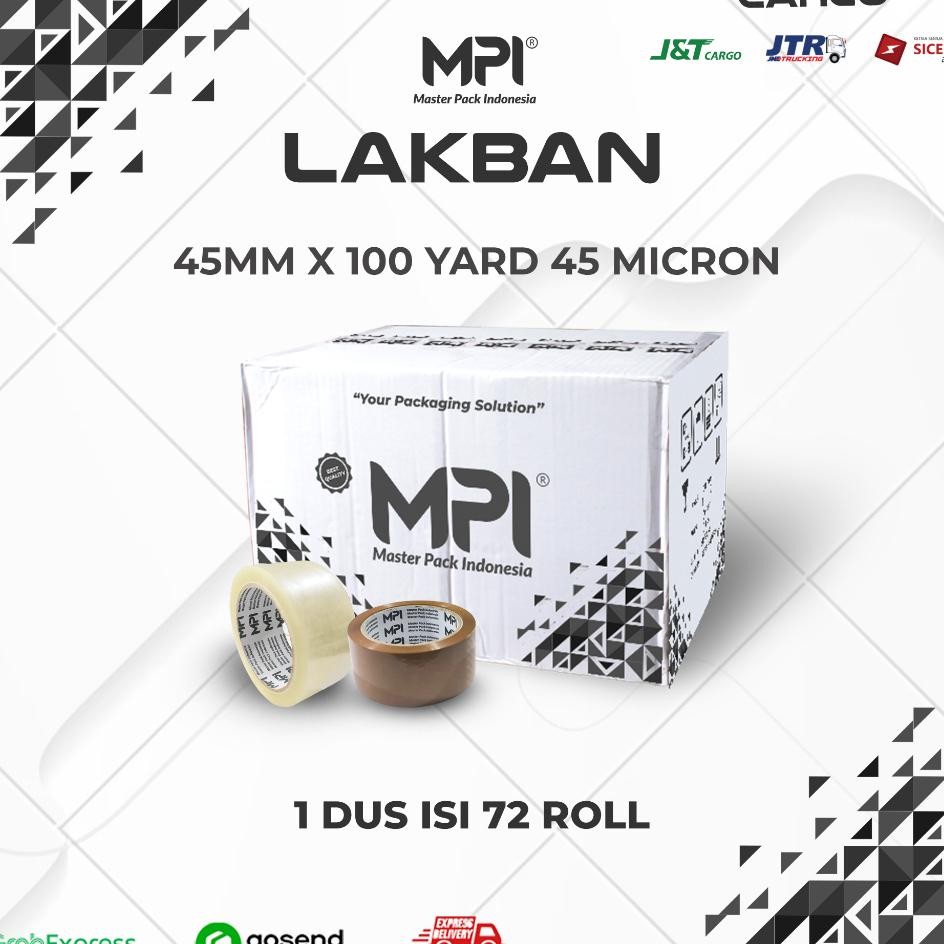 

Cargo 1 Dus 72 Pcs Lakban Bening Lakban Coklat Core Hitam 45Mm X 100 Yard Mpi